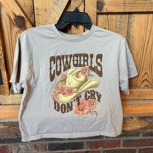 Cowgirls Don't Cry Graphic Tee - Tan